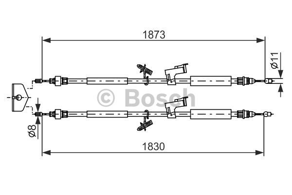 BOSCH Тросик, cтояночный тормоз 1 987 477 216