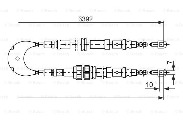 BOSCH trosas, stovėjimo stabdys 1 987 477 229