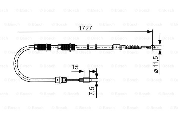 BOSCH trosas, stovėjimo stabdys 1 987 477 259