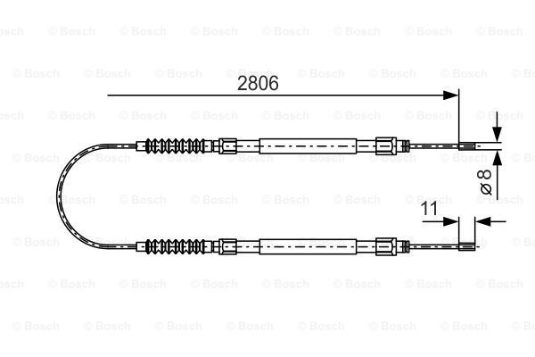 BOSCH trosas, stovėjimo stabdys 1 987 477 262