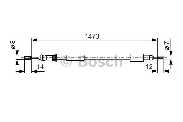 BOSCH trosas, stovėjimo stabdys 1 987 477 270