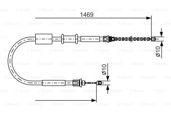 BOSCH trosas, stovėjimo stabdys 1 987 477 383