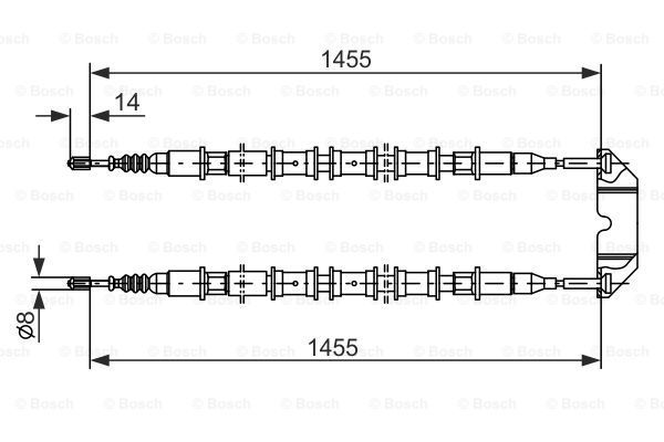 BOSCH trosas, stovėjimo stabdys 1 987 477 391