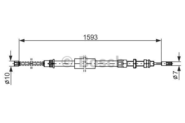 BOSCH Тросик, cтояночный тормоз 1 987 477 450