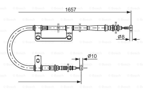 BOSCH Тросик, cтояночный тормоз 1 987 477 501