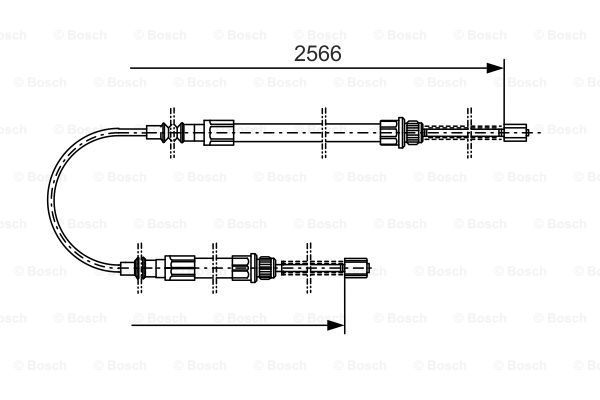 BOSCH Тросик, cтояночный тормоз 1 987 477 515