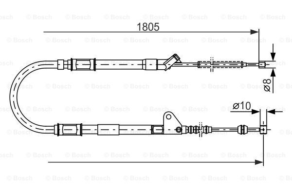 BOSCH Тросик, cтояночный тормоз 1 987 477 546