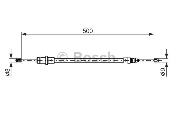 BOSCH trosas, stovėjimo stabdys 1 987 477 565