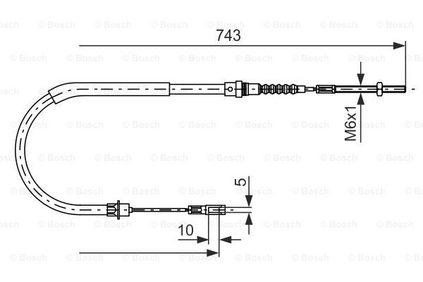 BOSCH trosas, stovėjimo stabdys 1 987 477 566