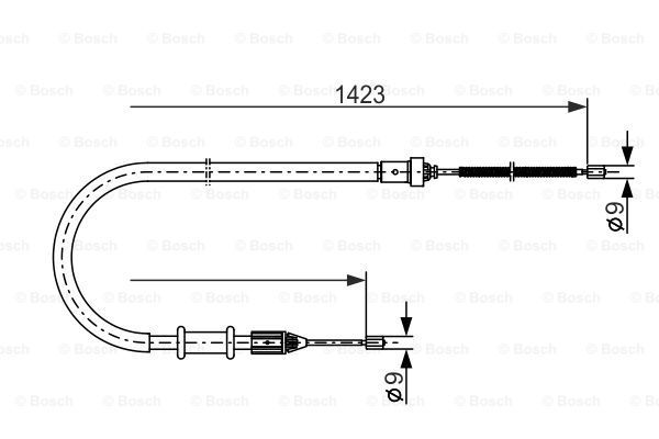 BOSCH trosas, stovėjimo stabdys 1 987 477 632