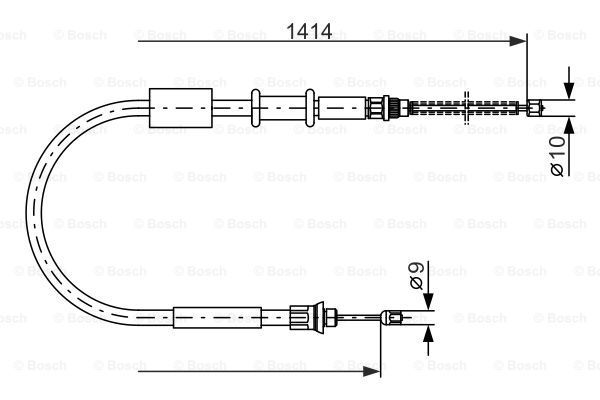 BOSCH trosas, stovėjimo stabdys 1 987 477 655