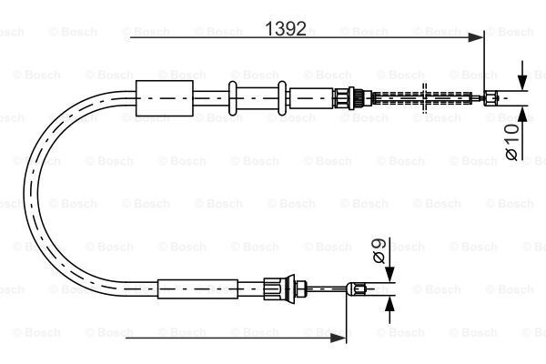 BOSCH trosas, stovėjimo stabdys 1 987 477 656