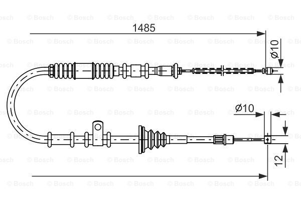 BOSCH Тросик, cтояночный тормоз 1 987 477 674