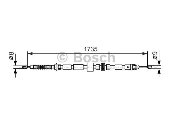 BOSCH Тросик, cтояночный тормоз 1 987 477 734