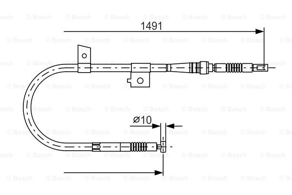 BOSCH trosas, stovėjimo stabdys 1 987 477 754