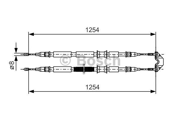 BOSCH trosas, stovėjimo stabdys 1 987 477 764