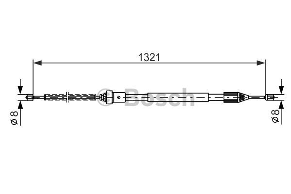 BOSCH trosas, stovėjimo stabdys 1 987 477 785