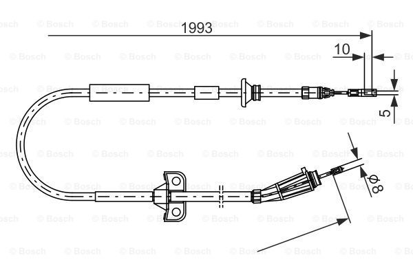 BOSCH Тросик, cтояночный тормоз 1 987 477 819