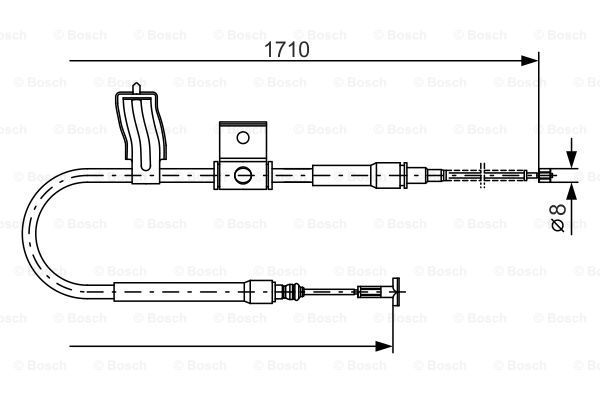 BOSCH Тросик, cтояночный тормоз 1 987 477 829