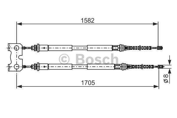 BOSCH Тросик, cтояночный тормоз 1 987 477 834