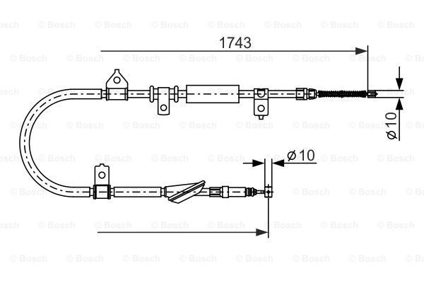 BOSCH Тросик, cтояночный тормоз 1 987 477 887