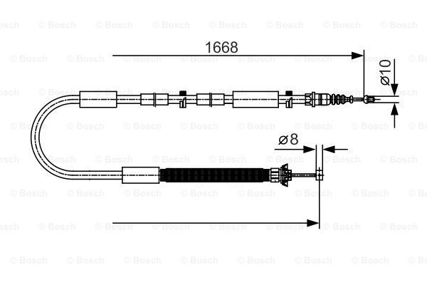 BOSCH Тросик, cтояночный тормоз 1 987 477 911