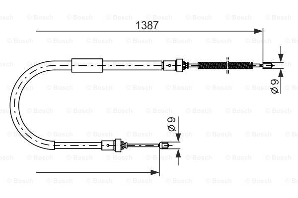 BOSCH trosas, stovėjimo stabdys 1 987 477 940