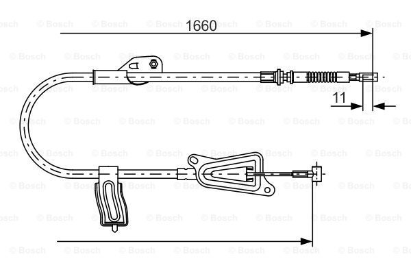 BOSCH Тросик, cтояночный тормоз 1 987 477 944