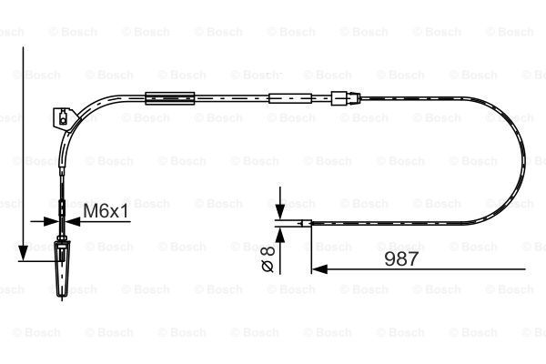 BOSCH trosas, stovėjimo stabdys 1 987 477 962