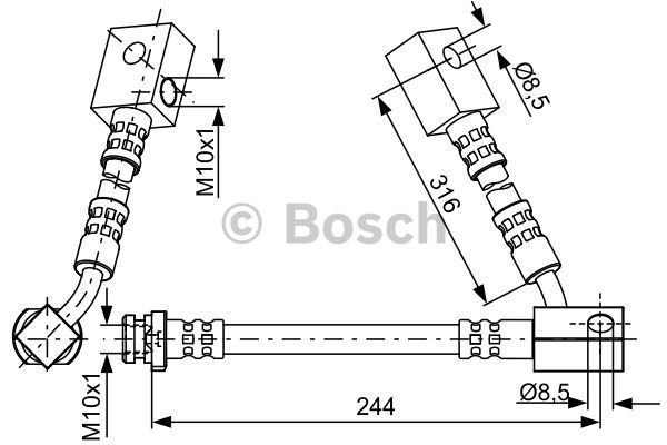 BOSCH Тормозной шланг 1 987 481 837