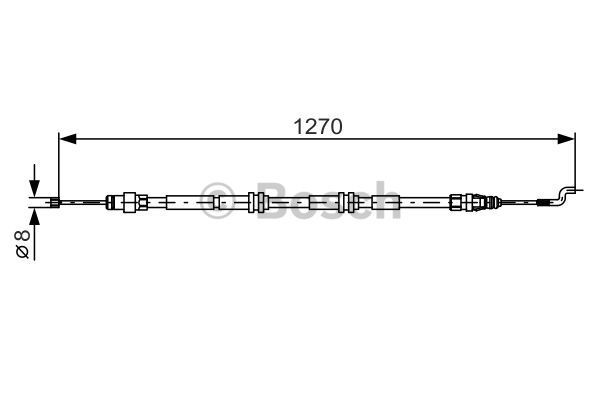 BOSCH Тросик, cтояночный тормоз 1 987 482 014