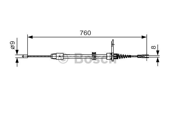 BOSCH trosas, stovėjimo stabdys 1 987 482 022