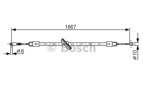 BOSCH trosas, stovėjimo stabdys 1 987 482 028