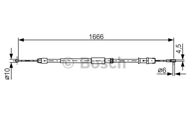 BOSCH Тросик, cтояночный тормоз 1 987 482 032