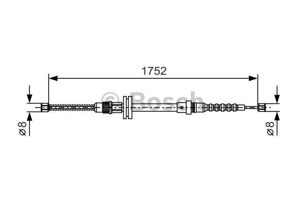 BOSCH Тросик, cтояночный тормоз 1 987 482 044