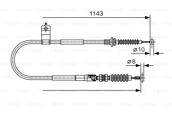 BOSCH trosas, stovėjimo stabdys 1 987 482 056