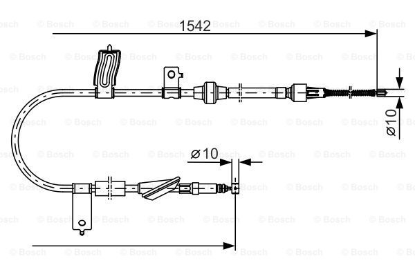 BOSCH trosas, stovėjimo stabdys 1 987 482 084