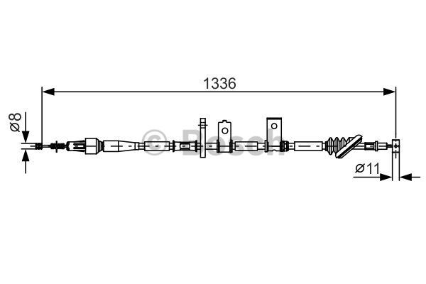 BOSCH Тросик, cтояночный тормоз 1 987 482 091