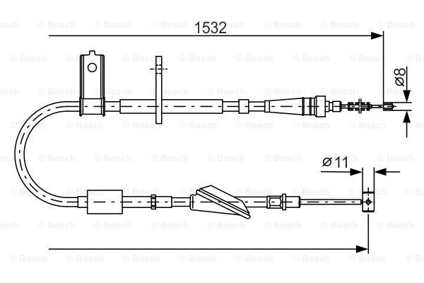 BOSCH Тросик, cтояночный тормоз 1 987 482 093