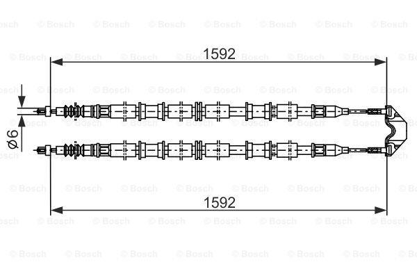 BOSCH Тросик, cтояночный тормоз 1 987 482 102