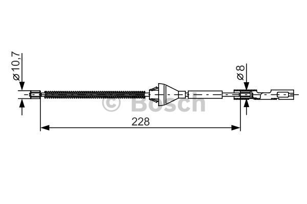 BOSCH trosas, stovėjimo stabdys 1 987 482 122