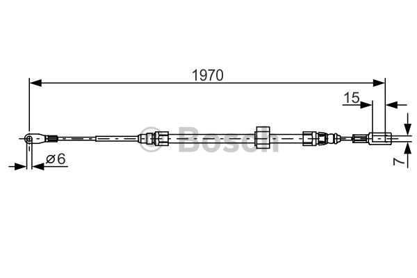 BOSCH trosas, stovėjimo stabdys 1 987 482 131