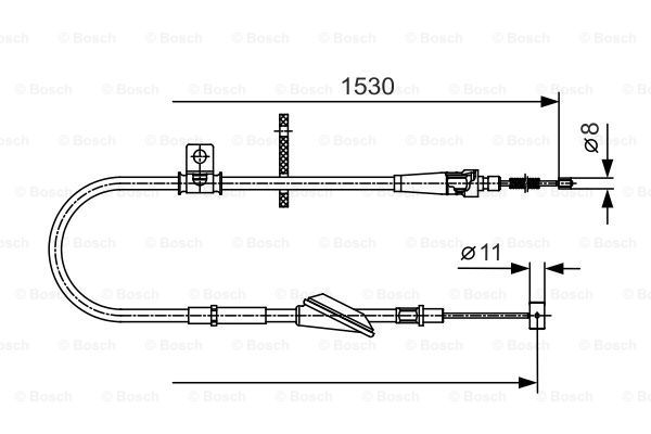 BOSCH Тросик, cтояночный тормоз 1 987 482 136