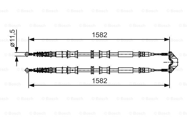 BOSCH Тросик, cтояночный тормоз 1 987 482 138