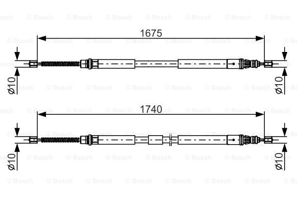 BOSCH trosas, stovėjimo stabdys 1 987 482 144