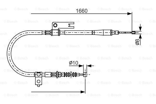 BOSCH trosas, stovėjimo stabdys 1 987 482 153