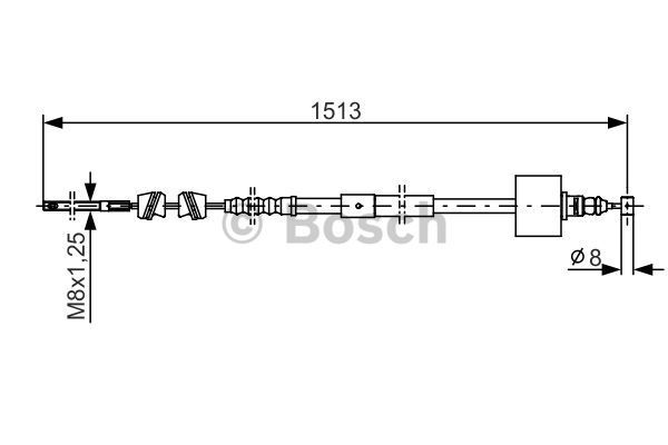 BOSCH trosas, stovėjimo stabdys 1 987 482 161