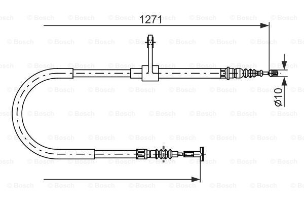 BOSCH trosas, stovėjimo stabdys 1 987 482 186