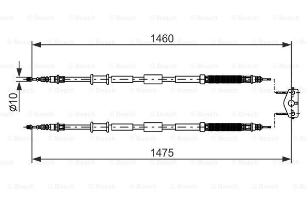 BOSCH trosas, stovėjimo stabdys 1 987 482 198