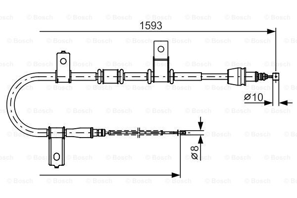 BOSCH Тросик, cтояночный тормоз 1 987 482 224